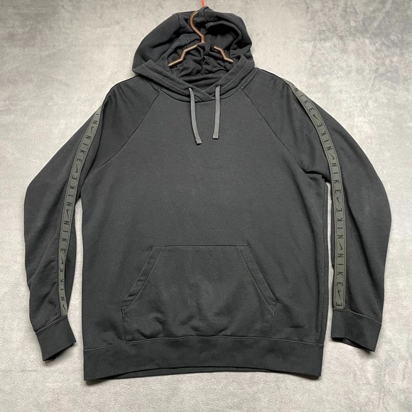 Nike Other - Nike Hoodie Mens Large Black Cotton Kangaroo Pockets Raglan Long Sleeve Pullover